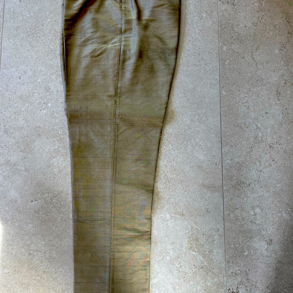 Gigi Clark silk pants, lined, narrow legs back zipper